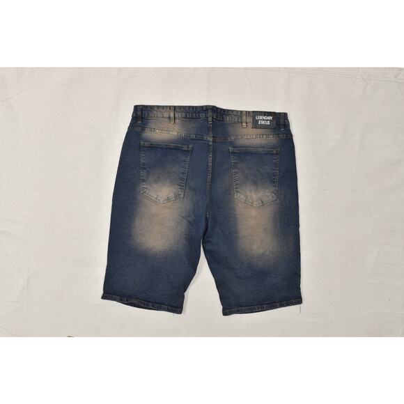 Legendary Status Men's Denim Jean Shorts Regular Size 42 Blue Cotton Baggy - Picture 8 of 8